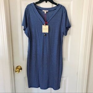 NWT ROLLA COSTER blue striped stretchy stretch mini dress Size small